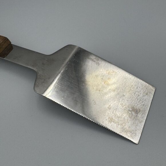 Vtg Vernco BBQ Grill Spatula Serrated Edge Bottle Opener Wood Handle Stainless - Picture 7 of 8